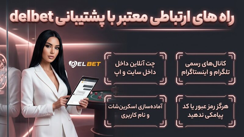 راه های ارتباطی معتبر با پشتیبانی delbet